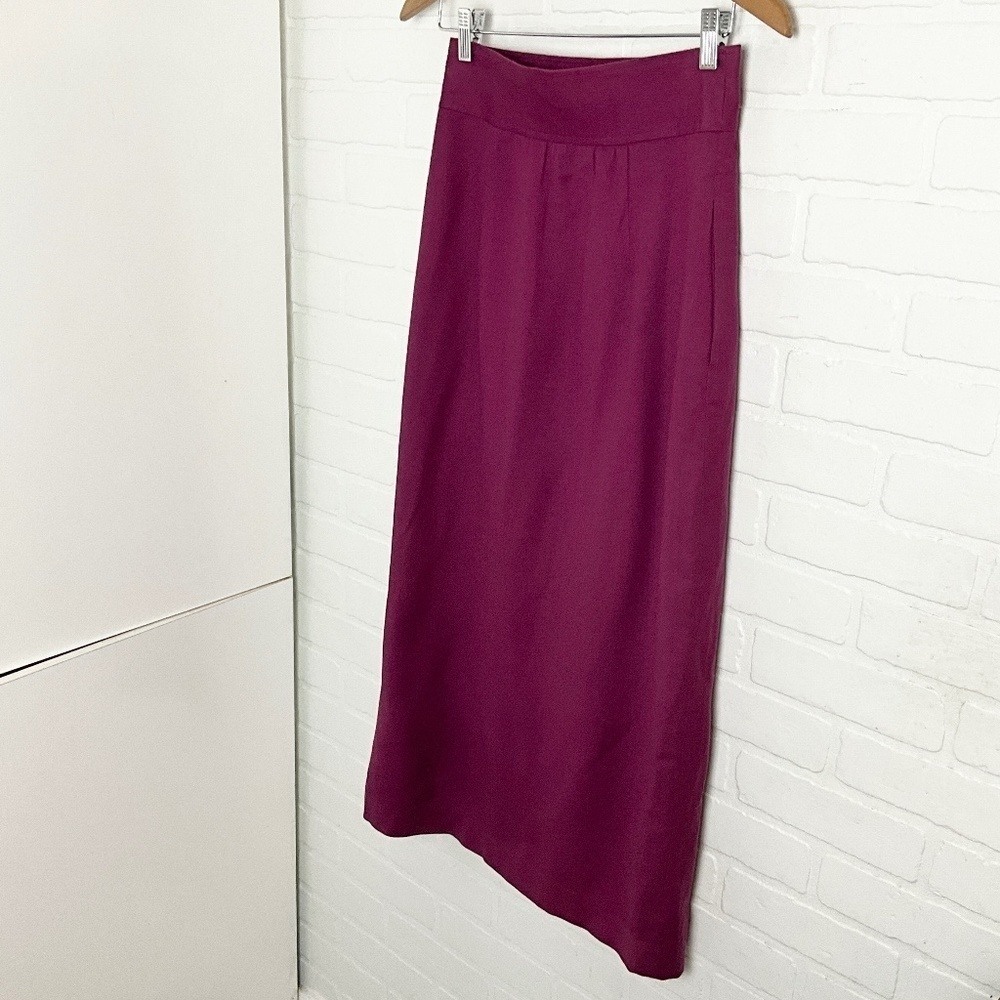 NWT Vintage Deadstock 60s Maxi Skirt Compagnie baie d’Hudson Wool Magenta Sz 6 - Picture 11 of 14